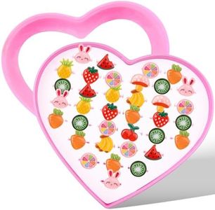 BXDOW 36Pcs Little Girl Jewel Rings in Box, Rings for Kids 3-12 Year Old Girls Birthday Holiday Gifts(M)