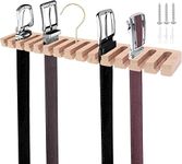 DOUBLE 2 C Belt Hanger for Closet, Wooden Organizer in 1 Rack 14 Belts with Swivel Hook Wall Mount, Tie & Holder Door, Wall, Storage, Rack,