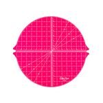 The Quilted Bear Rotating Cutting Mat - Circular 14" x 14" Self Healing 360° Rotating Craft Cutting Mat with Innovative Locking Mechanism for Quilting, Sewing, Dressmaking & Crafts (Pink)