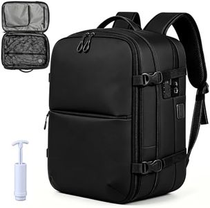 AGVOTK Vacuum Seal Travel Backpack 60L with Expandable Seal Air Compression Vacuum System Water Resistant TSA Lock Men Women for Business Weekend Daily Trip (Vacuum Pump Included, Black)