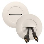 Legrand Wiremold CMK60 in Wall TV Low Voltage Grommet Kit, Cable Management Kit, Mounting Brackets, Fish Tape, and Hole Saw Included, Ivory (1 Pair)