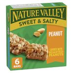 NATURE VALLEY Peanut Sweet & Salty Granola Bars, No Artificial Colours, No Artificial Flavours, Made with Whole Grain Oats, Snack Bars, Pack of 6 Granola Bars, Loaded with Roasted Peanuts