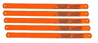 MIRANDA Hi-Speed Steel Hand Hacksaw Blade (12 X 1/2" X 0.025") 18 TPI (5 Blade)