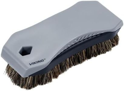 VIKING Leather Cleaner Brush, Horsehair Bristles for Car Interior Cleaner, Cleaning Brush for Car and Home, Grey, 6.5 inch x 2.8 inch x 2 inch