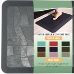 HEALEG Anti Fatigue Floor Mat,Kitchen Mat, Standing Desk Mat – Comfort at Home, Office, Garage - Polyurethane(PU) Foam (Black patchwork, 44cm x 178cm)