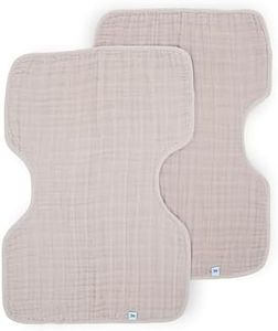 Little Unicorn 2 Pack Cotton Muslin Burp Cloths | 100% Cotton | Multi-Layer | Ultra Absorbent & Soft | Ergonomic Design | Burping Newborn Baby | Reversible | Large 21”x14” | Reversible | Porpoise