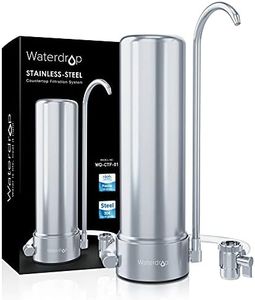 Waterdrop WD-CTF-01 Countertop Filter System, 5-Stage Stainless Steel Countertop Filter, 8000 Gallons Faucet Water Filter, Reduces Heavy Metals, Bad Taste and Up to 99% of Chlorine (1 Filter in total)