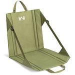 Trail Hiking Chair Sit Mat With Back Support, Lightweight Padded Picnic Camping Floor Cushion Seat with Backrest (Green)