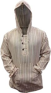Shopoholic Moderno Multicolor dharke Rayas Abuelo Sudadera con Capucha Camisa, Ligero - Blanco, XX-Large