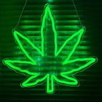 Engree 16 inch Green Leaf Neon Sign, Personalized Marijuana Hemp Leaf LED Signs Neon Light, Cannabis Weed Neon Signs for Outdoor Indoor Wall Decor - Plug in Power