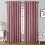 HOMEIDEAS Mauve Blackout Curtains, 52 X 84 Inch Long Room Darkening Bedroom Thermal Insulated Curtains & Drapes, Living Room Back Tab Rod Pocket Window Curtains for, 2 Panels