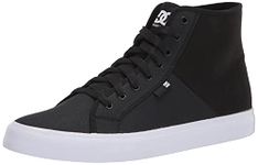 DC Men's Manual Hi Txse Skate Shoe, Black/White, 8 UK