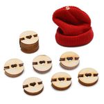 50pcs Pom Poms Buttons for Hats, 20mm Wooden Handmade Buttons Removable Love Button Faux Fur Pom Pom Holder Keepers Fastener for Knitting Beanies Caps DIY Craft Decoration