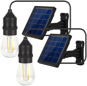 Solar Light Bulbs for Outside, Dusk to Dawn Solar Shed Light Outdoor Waterproof with Cable 9.8FT Portable Replacement Hanging Lights for DIY, Indoor, Chicken Coop, Post 2 Pack