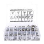 EVTSCAN 120 Pcs Stainless Steel Helical Threaded Inserts Kit, with M3 M4 M5 M6 M8 M10 M12 M14 M16 M18 Metric Wire Thread Inserts, Free Running Coil, for Repairing Damaged or Worn Out Threads