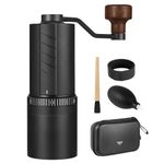 Vevok Chef Manual Coffee Grinder O20-20 levels External Adjustment, 35g Capacity with Travel Case and Cleaning Gear, Consistent Grind Ti-Plated Stainless Steel Conical Burr Hand Coffee Grinder