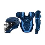 EASTON Elite X Baseball Catchers Equipment Box Set, Adult, Navy/Carolina Blue