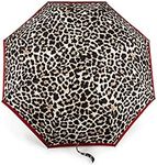 Fulton Minilite Umbrella, Lusterous Leopard Print, Strong Lightweight Wind Resistant Frame