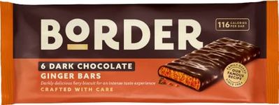 BORDER 6 DARK CHOCOLATE GINGER BARS 144G - 18 PACK