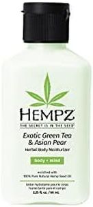 Hempz Exotic Natural Herbal Body Moisturizer with Pure Hemp Seed Oil, Green Tea and Asian Pear, 2.25 Fluid Ounce - Nourishing Vegan Skin Lotion for Dryness and Flaking with Acai and Goji Berry