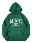 SOLY HUX Women's Cute Hoodies Graphic Preppy Sweatshirts for Teen Girls Long Sleeve Pullovers Fall Outfits with Pockets, Green Graphic, Medium