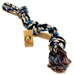 Foodie Puppies Cotton Dog Rope Toy for Aggressive Chewers, Tough Tug of War Large Dog Toys with Knots, Durable Cotton Rope Dog Chew Toy for Medium and Big Dogs- Washable (3 Knot Heavy Rope)