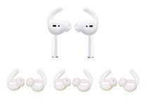 Zotech 3 Pairs AirPods Ear Hooks Cover Earbuds Tips Compatible with Apple AirPods 1 & AirPods 2 or EarPods (White)