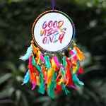 DULI Dream Catcher Handmade Tree of Life Canvas Dreamcatcher for Bedrooms Office Balcony Outdoors Garden Car Hanging, 49cm, Dreamkacher (CanvasGoodVibesMediumDC-Multicolor)
