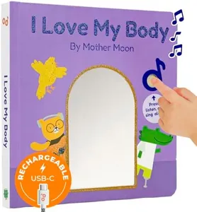 Cali's Books I Love My Body Musical Book for Toddlers 1-3 by Mother Moon - Great Books for 1 Year Old and Books for 2 Year olds About Self-Love | Emotions Books for Toddlers 1-3