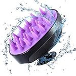 Scalp Massager Shampoo Brush, Soft Silicone No Flaky Hair Scalp Brush for Wet or Dry Hair, Head Scrubber Scalp Exfoliator Anti Dandruff Brush (Black and Purple)