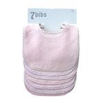 Baby's Double Layer of Cotton Soft Absorbent Drooling Bibs (7 Pieces) (pink-waterproof)