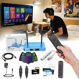 New Super-S5 MA𝙓 ˢᵐᵃʳᵗ 2025-6𝙆 HD with 4GB RAM, 64GB ROM, Built-in Voice Control Remote| Includes HDMI Wire, Power Supply, 128GB TF Card & 128GB USB Drive