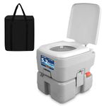 SereneLife Outdoor Portable Toilet with Carry Bag, Travel Toilet with Level indicator | | 3 Way Pistol Flush | Rotating Spout, for Camping, Boating, Traveling & Roadtripping - 5.3 Gallon (20L) - SLCATL320