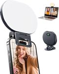 Weilisi Rechargeable Selfie Light - Clip-on LED Pocket Light for iPhone, Portable Makeup Light for TikTok, Zoom Calls and Videos Fill Light, 7 Lighting Modes, Natural Light Perfectly Match Your Phone (Black)