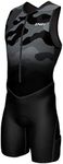 Sparx Mens Premium Triathlon Suit Padded Triathlon Tri Suit Race Suit Swim Bike Run (Black Camo, Medium)