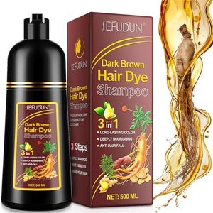 Champú para tinte para el cabello marrón oscuro, champú para color de cabello instantáneo tinte para el cabello en minutos, champú para color de cabello natural y duradero para hombres&mujeres, 500ML