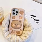 COVERLY for iPhone 11 Teddy Bear 3D Cartoon Cute Case,Full Protective Cotton Bear Love Graphic Animal Back Case with Holder Soft Silicone Cutest Fashion Fun Aesthetic Cover for Apple iPhone 11