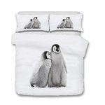 Morbuy Duvet Cover Set for Single Double King Size Bed, 3D Penguin Printed Microfiber Bedding Sets Duvet Set with Pillowcases and Quilt case (Double-200x200cm,Penguin baby)