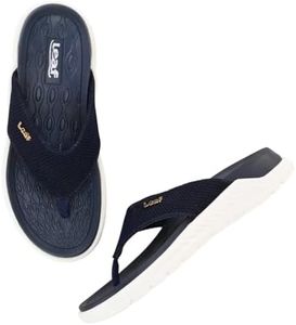 leaf Ortho Flow Slippers, Blue, EVA, Arch Support, Heel Pain Relief, Cushioned Non-Slip Flip Flops for Swollen Feet (UK Footwear Size System, Adult, Men, Numeric, Medium, 10)