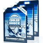 Cooler Shock Reusable Ice Packs for Cooler - Long-Lasting Freezer Packs with Built-in Handle - Large Cooler Size, Pack of 3
