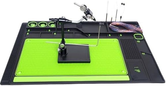 Raprance Fly Tying Mat & Storage Station, Magnetic Workspace with Tool Organizer, Portable, Measurement Guide for Fly Fishing