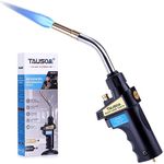 TAUSOM Propane Torch Head High Intensity, Mapp Gas Torch Trigger Start with Flame Lock, Fuel by Propane MAPP MAP PRO Gas, Multi-Purpose Torch for Soldering Lighting Cooking BBQ Melt