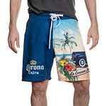 Corona Men's Woody Wagon Boardshorts Swim Trunks, Navy, Small