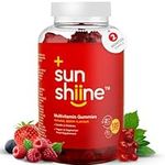 Sunshiine's Vegan Multivitamin Gummies - Vitamins to Keep Healthy, Fill Nutritional Gaps and Boost Immunity, Adults & Kids Vitamins Good for Skin & Hair Contains Vitamin A, C, D, E, B6, B12 and More