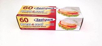 Sealapack Press & Seal Freezer and Food Bags | 60 Food-bag rolls | Extra Strong Reusable Food & Freezer Bags | 17CM X 21CM Simple Home & Living Sandwich Bags that are Reusable and sealable. (1)