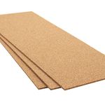 High Density Cork Sheet - 915mm x 305mm - 4mm Thick - 3 Pack