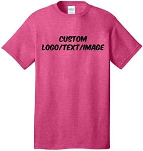INK STITCH Unisex PC54 Custom Design Your Own Cotton Short Sleeve Tshirts - Heather Sangria (3XL)