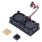 Cooling Fans for Raspberry Pi 3B 3B+ 4 4B, Dual Cooling Fans Heatsink Cooler Radiator, Low Noise