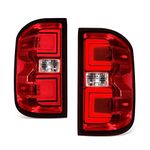 DNA MOTORING TL-ZTL-002E-RD Pair of LED Tail Lights Brake Lamps Compatible with 15-19 Silverado 2500 HD 3500 HD/Sierra 3500 HD,Red Clear Lens