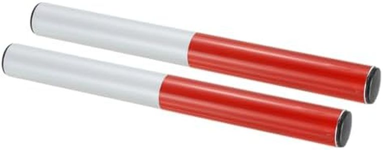 PATIKIL Junior Relay Track Baton, 2 Pack PVC Plastic Race Field Running Baton Relay Stick for Outdoor Athletics Sport Game Tool, Red White